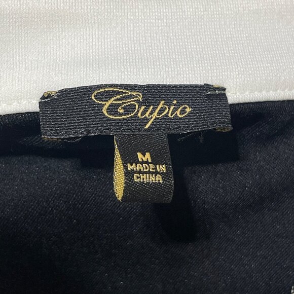 Cupio Knit Bomber Jacket Black White Size M Medium Full Zip Women's (READ) - Picture 4 of 8